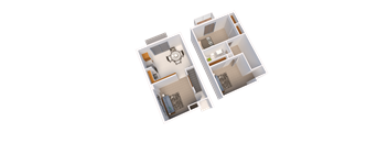 One Bedroom Townhome 960 Sq.Ft. Floor Plan at Arbor Pointe Townhomes Battle Creek, MI