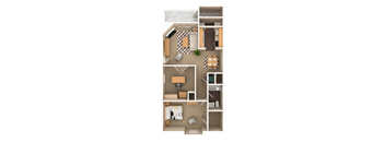 1 Bedroom 1 Bathroom with den, 899 sq ft, Eagle floorplan  at Bexley Village, Greenwood