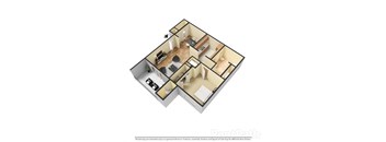 1 Bed 1 Bath 670 Sq. Ft. Floor Plan at Creekside Square Phase I, Indianapolis
