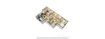 3 Bed 2 Bath 1,102 Sq. Ft. Floor Plan at Creekside Square Phase I, Indiana