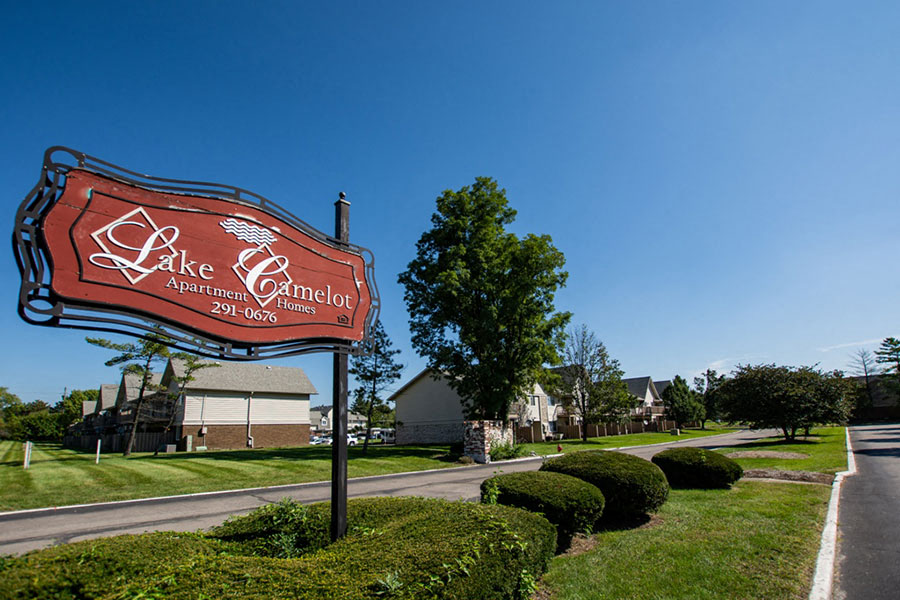 Property Signage at Lake Camelot Apartments, Indiana, 46268