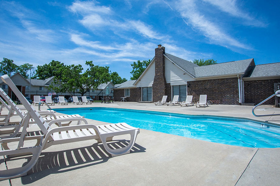 Swimming Pool With Relaxing Sundecks at Lake Camelot Apartments, Indiana, 46268