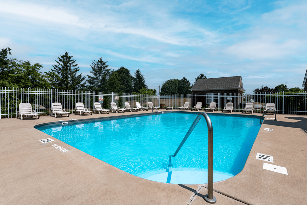 Pool with large sundeck at Barton Farms in Greenwood, IN