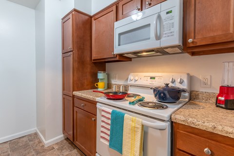 Electric Range In Kitchen at Crestview at Louisville Apartments, Louisville, 40217