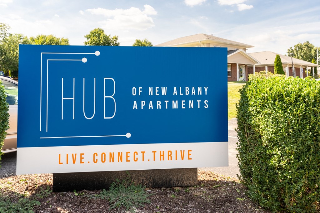 Signage at HUB of New Albany, New Albany