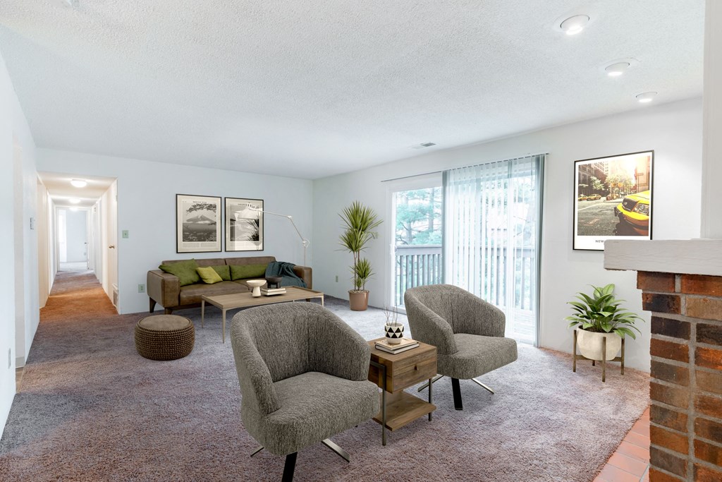 Living Room And Hallway at Candlewyck Apartments, Michigan