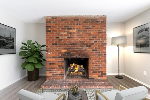 Fireplace Living Area at Olde Towne Apartments, Middletown, OH, 45042