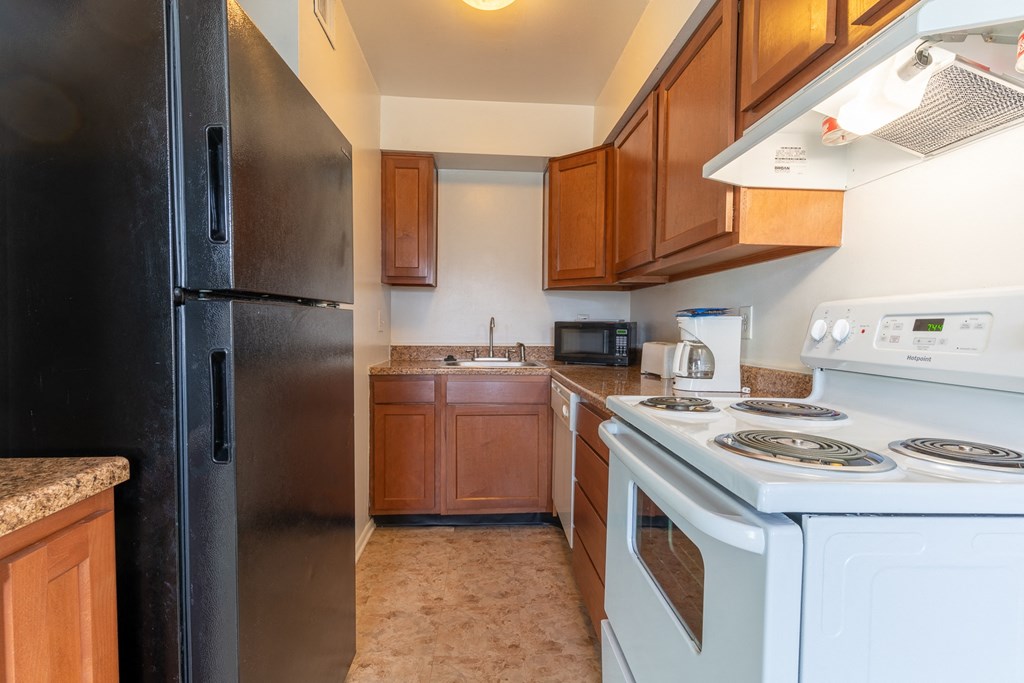 Wooden cabinets at Pickwick Farms Apartments, Indiana