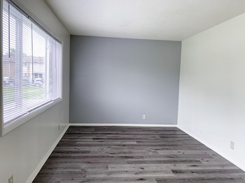 Spacious living room with wood-styler plank flooring at Fountainview Apartments in Indianapolis, IN - Photo Gallery 4