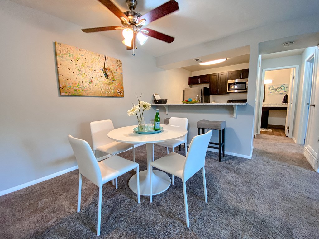 Modern dining room at Camelot East Apartments, Fairfield