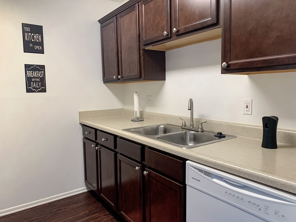 Kitchen with storage and counter space at The Lodge Apartments in Indianapolis, IN