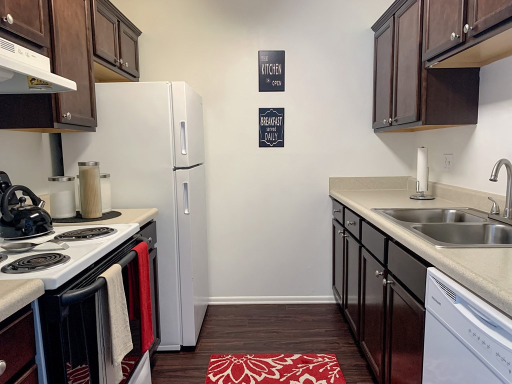 Spacious updated kitchen at The Lodge Apartments in Indianapolis, IN