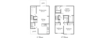 3 bed 2 and half bath townhome at Meadow View Apartments and Townhomes, Ohio