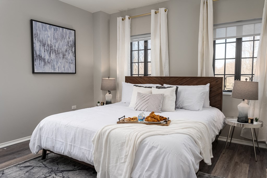 Spacious Bedroom With Comfortable Bed Spacious Bedroom With Comfortable Bed at Park Heights by the Lake Apartments, Chicago, IL, 60649