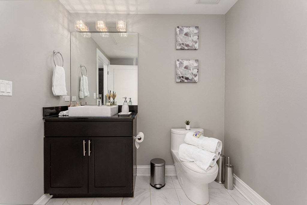 a bathroom with a toilet and a sink and a mirror