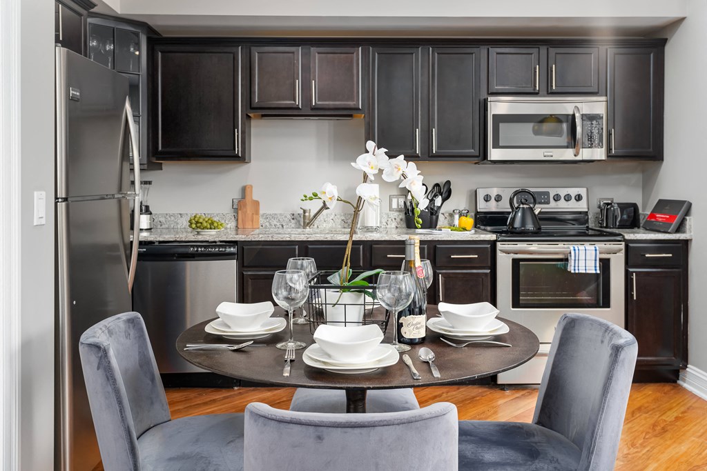 kitchen and dining area