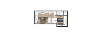 1 Bedroom 1 Bathroom Efficiency, 603 - 730 sqft at Tymberwood Trace Apartments, Louisville, KY, 40219