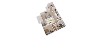 Cottage Floor Plan at The Lodge Apartments, Indianapolis, IN