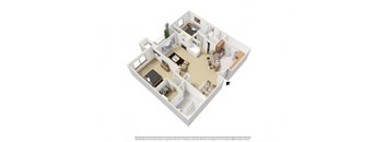2 Bedroom 2 Bathroom, 1,100 sq ft, The Meadowbrook floor plan at Creekside at Meadowbrook in Lowell, IN 46356