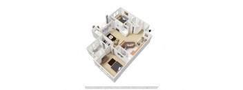 2 Bedroom 2 Bathroom, 1,080 sqft, The Rivers Edge floor plan at Creekside at Meadowbrook in Lowell, IN 46356