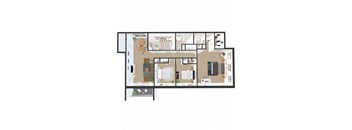 3 Bedroom 2 Bathroom Garden, 1,163 sqft at Crestview at Louisville Apartments, Louisville, Kentucky