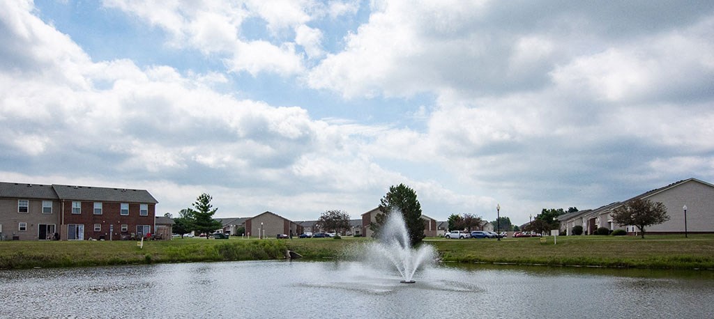 Lake With Fountain at Walnut Creek Apartments, Kokomo, IN