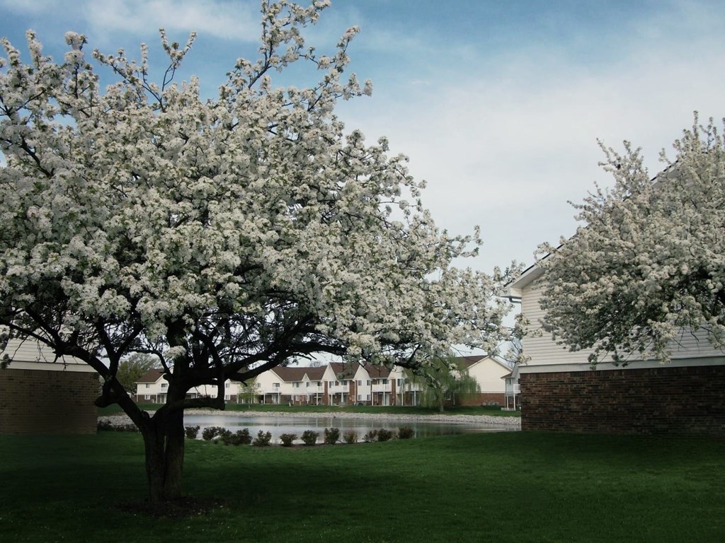 Meticulous landscaping at Waterstone Place Apartments, Indiana