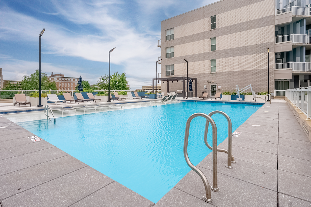 Blue Cool Pool at The Whit Apartments, Indianapolis