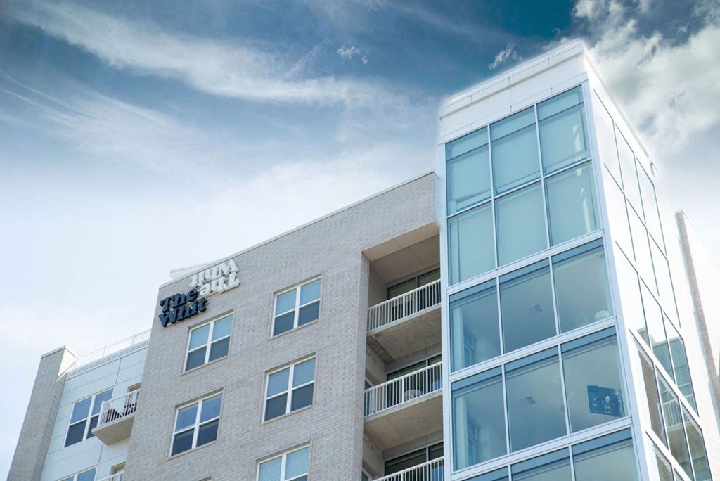 Luxury Building Exterior at The Whit Apartments, Indianapolis