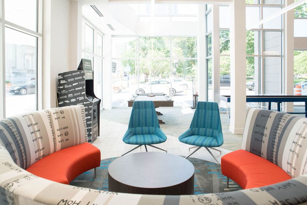 Sitting area at The Whit Apartments, Indianapolis, Indiana
