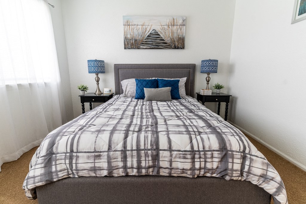 Comfortable Bedroom at Lake Camelot Apartments, Indianapolis, 46268