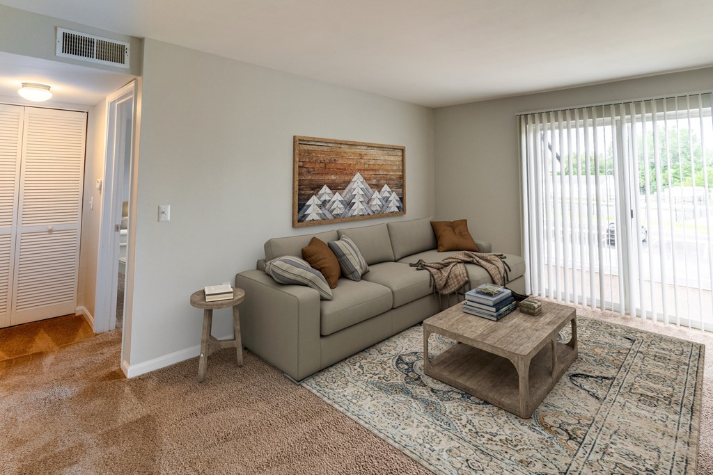 Living Room Interior at Walnut Creek Apartments, Kokomo, IN