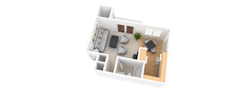 Studio 3D View1 at Pickwick Farms Apartments, Indianapolis, IN, 46260