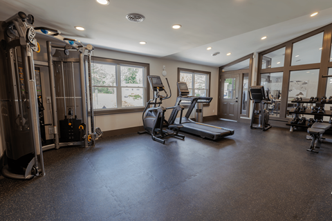 Gym at The Court at Sandstone Apartments, Indiana