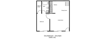 a floor plan of a room with a bathroom and a bedroom