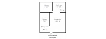 1 bed 1 bath floorplan