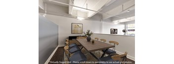 Virtually Staged Example of a 1 Bedroom 1.5 Bath unit at The Lofts at Elk Terminal