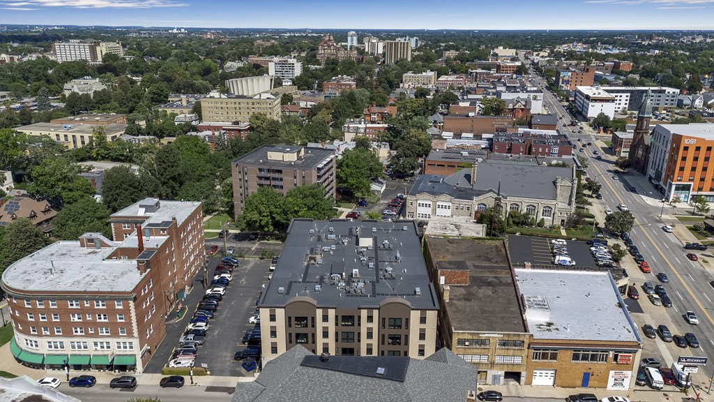 an aerial view of a city with buildings at Nineteen North, New York