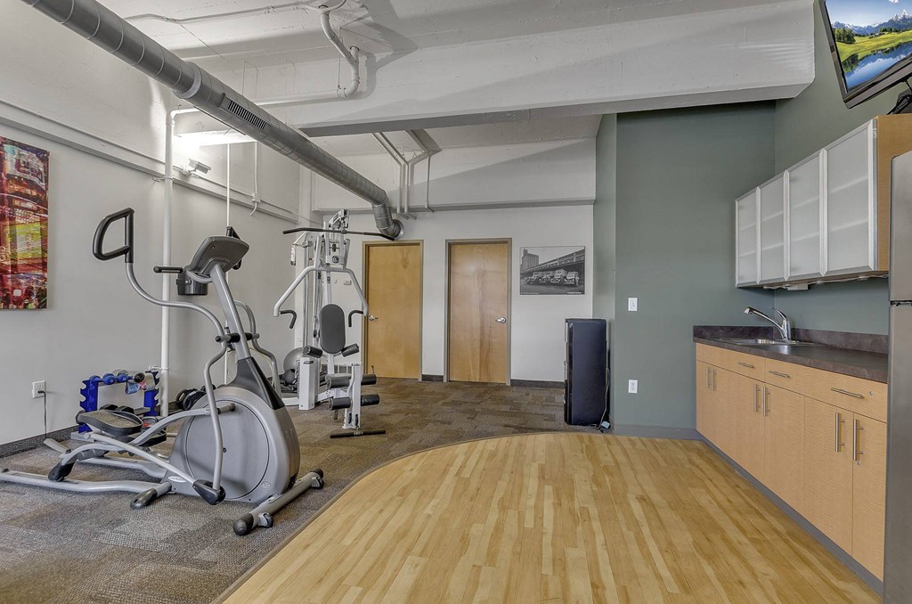 Fully Equipped Fitness Center at The Lofts at Elk Terminal, Buffalo, 14204