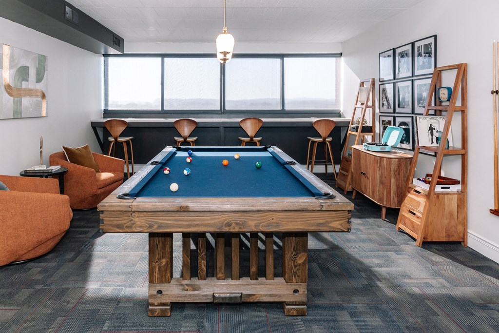 Resident Lounge pool table at Walnut Towers at Frick Park, Pittsburgh, PA 15217
