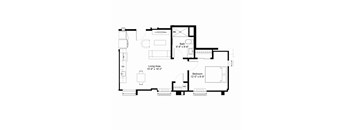 A2 Floor Plan at The Jones Tower at the Collective, Pittsburgh, PA