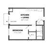 A3 1 Bed 1 Bath Floor Plan A3 1 Bed 1 Bath Floor Plan at Bakery Living, Pennsylvania 15206