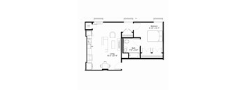 A4 ADA Floor Plan at The Jones Tower at the Collective, Pittsburgh Pennsylvania