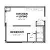 A4 1 Bed 1 Bath Floor Plan A4 1 Bed 1 Bath Floor Plan at Bakery Living, Shadyside, Pittsburgh, PA 15206