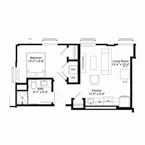 A6 Floor Plan at The Jones Tower at the Collective, Pennsylvania