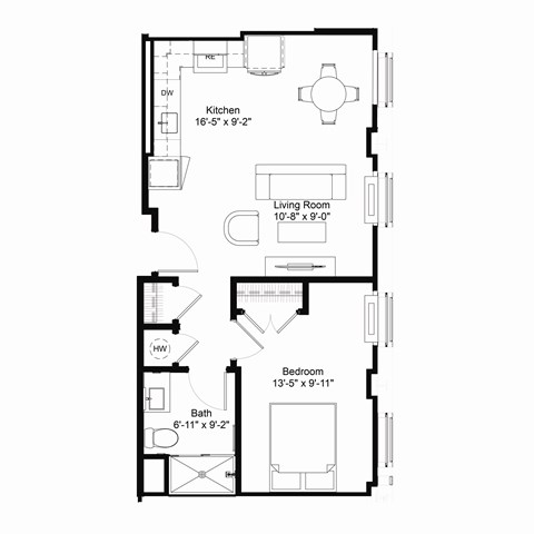 A7 Floor Plan at The Jones Tower at the Collective, Pennsylvania, 15203