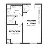 A7 1 Bed 1 Bath Floor Plan A7 1 Bed 1 Bath Floor Plan at Bakery Living, Pennsylvania