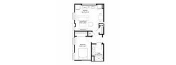 A8 Floor Plan at The Jones Tower at the Collective, Pittsburgh, PA 15203