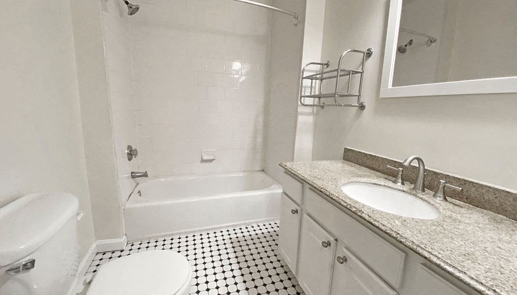 a bathroom with a sink toilet and bathtub