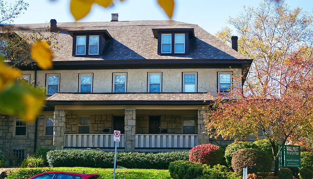 a house with a no parking sign in front of it